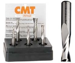 CMT Jeu De Fraise 191.000.01 Coffret De 5 Fraise à 2 Coupes Hélicoïdales Positives (Ø4 - 6 - 8 - 10 - 12mm)