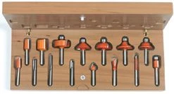 CMT Jeu De Fraise 700.001.00 Jeu De 15 Fraises Dans Une Boîte En Bois Tige 6 Mm HM