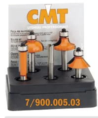 CMT Jeu De Fraise 700.005.03 Jeu De 5 Couteaux Dans Une Boîte En Pvc 6 Mm HM