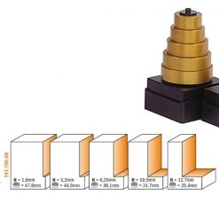 CMT Autres Accessoires De Fraisage 791.705.00 Jeu De Roulements 935.990.11 (5 Pièces, Profondeur 1,6-12,7 Mm)