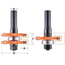 CMT Jeu De Fraise 900.126.11 Fraise à Dents Et à Rainures Tige= Ø8