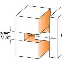 CMT Jeu De Fraise 900.625.11 Set 3 Pièces Fraises à Dents Et à Rainures Réglables, HW - 12 Mm