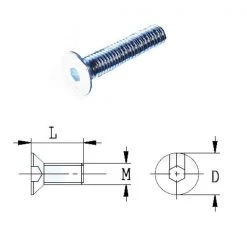 CMT Autres Accessoires De Fraisage 990.017.00 Boulon Conique à Tête Hexagonale M6x9,8x50