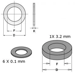 CMT Autres Accessoires De Fraisage 990.458.00 Jeu De Bague De Distance (7 Pièces)