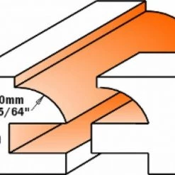 CMT Jeu De Fraise 991.503.11 Set 2 Fraises Avec Profile Et Contre-profile Profil C, 44,4x71 - Tige 12 -Accessoires de fraisage soldes 991 503 11 set 2 fraises avec profile et contre profile profil c 44 4x71 tige 12 1 scaled