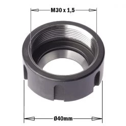 CMT Autres Accessoires De Fraisage 992.123.01 Écrou De Serrage Pour Article 123, Droite, 40xM30x1,5
