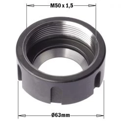 CMT Autres Accessoires De Fraisage 992.383.02 Écrou De Serrage Pour Pince De Serrage ER40, Gauche, 63xM50x1,5