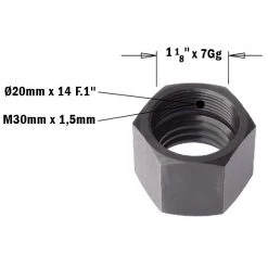 CMT Autres Accessoires De Fraisage 993.530.02 Ecrou De Fixation De Mandrin Sur Défonceuse Stationaire - Gauche M30x1,5x1 1/8''
